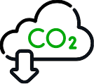  weniger CO₂ Icon